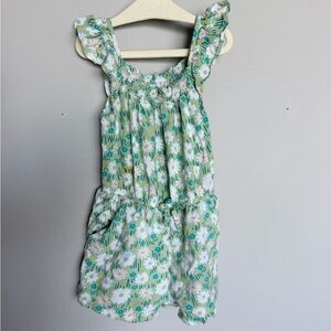Cat & Jack Floral Green Ruffle Romper 3T